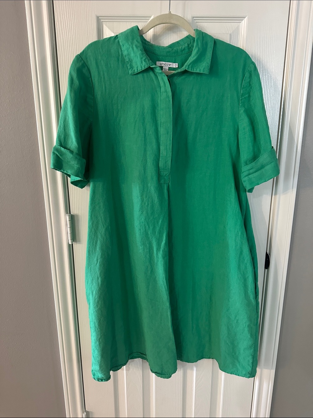 Chicos Green Linen dress